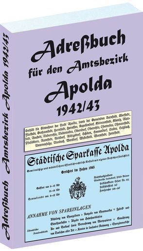 Adreßbuch Einwohnerbuch Stadt und Land APOLDA 1942-1943 von Rockstuhl,  Harald