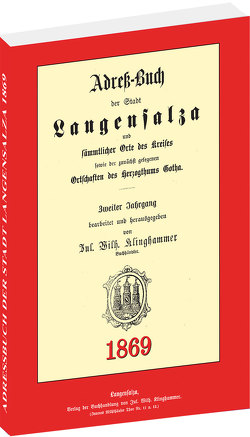 Adreßbuch / Einwohnerbuch der Stadt Langensalza 1869 von Rockstuhl,  Harald