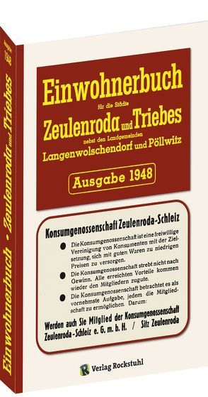 Adressbuch – Einwohnerbuch für die Städte Zeulenroda und Triebes 1948 von Rockstuhl,  Harald