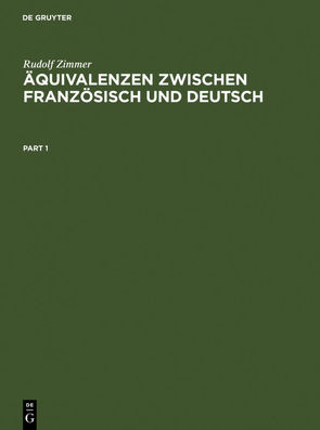 Äquivalenzen zwischen Französisch und Deutsch von Zimmer,  Rudolf