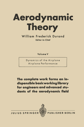 Aerodynamic Theory von Durand,  William Frederick