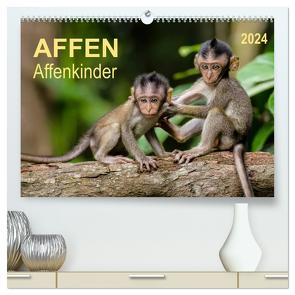 Affen – Affenkinder (hochwertiger Premium Wandkalender 2024 DIN A2 quer), Kunstdruck in Hochglanz von Roder,  Peter