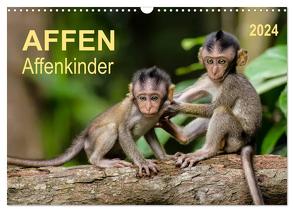 Affen – Affenkinder (Wandkalender 2024 DIN A3 quer), CALVENDO Monatskalender von Roder,  Peter