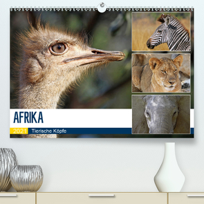 AFRIKA – Tierische Köpfe (Premium, hochwertiger DIN A2 Wandkalender 2021, Kunstdruck in Hochglanz) von Woyke,  Wibke