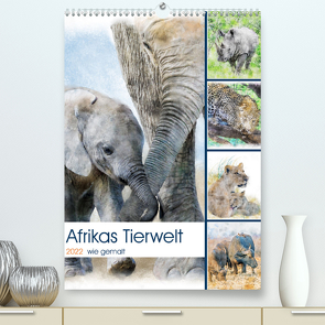 Afrikas Tierwelt – wie gemalt (Premium, hochwertiger DIN A2 Wandkalender 2022, Kunstdruck in Hochglanz) von Jachalke,  Doris, Voss,  Michael