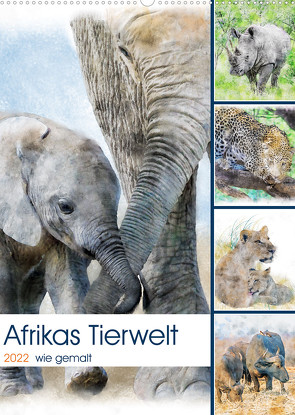 Afrikas Tierwelt – wie gemalt (Wandkalender 2022 DIN A2 hoch) von Jachalke,  Doris, Voss,  Michael