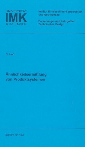 Ähnlichkeitsermittlung von Produktsystemen von Hess,  Steffen