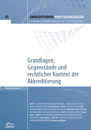 Akkreditierung von Studiengängen – Heft 1 von Blanke,  Hermann-Josef, Grimm,  Reinhold R., Hanny,  Birgit, Hopbach,  Achim, Kohler,  Jürgen