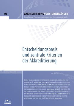 Akkreditierung von Studiengängen – Heft 3 von Hopbach,  Achim, Kohler,  Jürgen