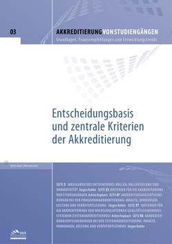 Akkreditierung von Studiengängen – Heft 3 von Hopbach,  Achim, Kohler,  Jürgen