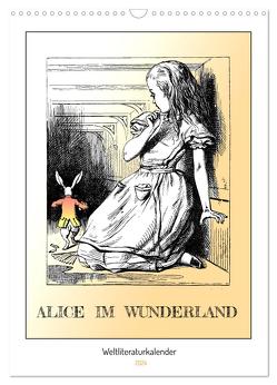 Alice im Wunderland – Weltliteraturkalender (Wandkalender 2024 DIN A3 hoch), CALVENDO Monatskalender von 4arts,  4arts