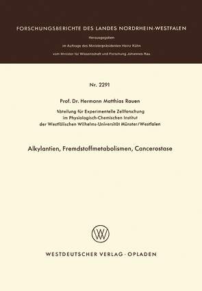 Alkylantien, Fremdstoffmetabolismen, Cancerostase von Rauen,  Hermann M.