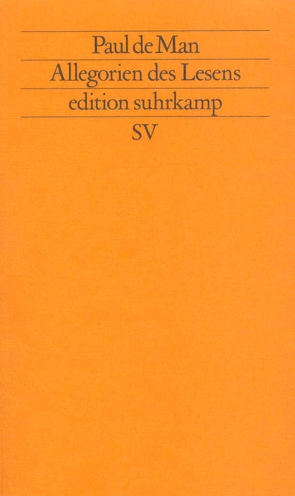 Allegorien des Lesens von Hamacher,  Werner, Krumme,  Peter, Man,  Paul de
