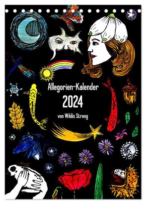 Allegorien-Kalender (Tischkalender 2024 DIN A5 hoch), CALVENDO Monatskalender von Streng,  Wildis