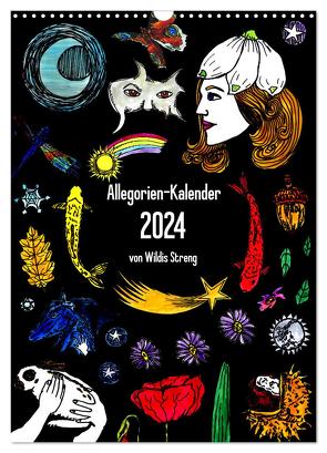 Allegorien-Kalender (Wandkalender 2024 DIN A3 hoch), CALVENDO Monatskalender von Streng,  Wildis