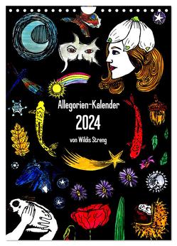 Allegorien-Kalender (Wandkalender 2024 DIN A4 hoch), CALVENDO Monatskalender von Streng,  Wildis