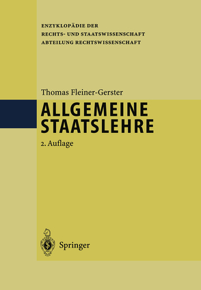 Allgemeine Staatslehre von Fleiner-Gerster,  Professor Dr. Thomas