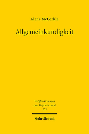 Allgemeinkundigkeit von McCorkle,  Alena