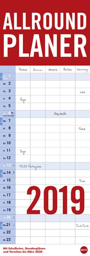 Allround-Familienplaner Vertical – Kalender 2019 von Heye