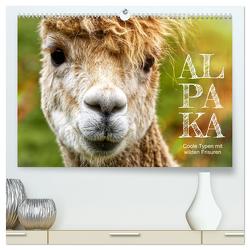 Alpaka, coole Typen mit wilden Frisuren (hochwertiger Premium Wandkalender 2024 DIN A2 quer), Kunstdruck in Hochglanz von Löwer,  Sabine