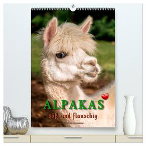 Alpakas – süß und flauschig (hochwertiger Premium Wandkalender 2024 DIN A2 hoch), Kunstdruck in Hochglanz von Roder,  Peter