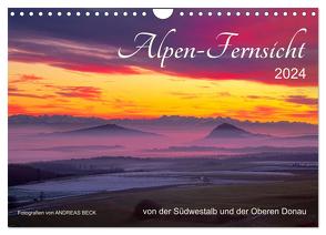 Alpen-Fernsichten von der Südwestalb und Oberen Donau (Wandkalender 2024 DIN A4 quer), CALVENDO Monatskalender von Beck,  Andreas