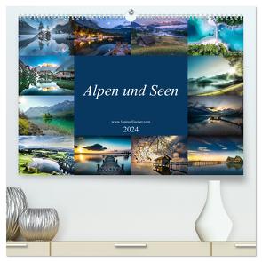 Alpen und Seen (hochwertiger Premium Wandkalender 2024 DIN A2 quer), Kunstdruck in Hochglanz von Fischer,  Janina