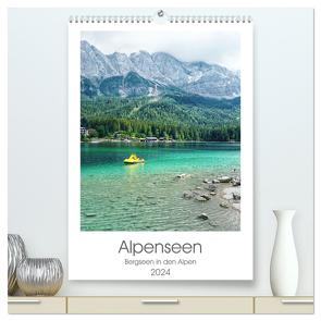 Alpenseen (hochwertiger Premium Wandkalender 2024 DIN A2 hoch), Kunstdruck in Hochglanz von Petersen,  Franziska