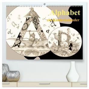 Alphabet. Ein Kinderkalender. (hochwertiger Premium Wandkalender 2024 DIN A2 quer), Kunstdruck in Hochglanz von Yerokhina,  Kateryna