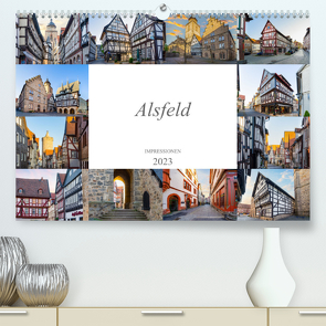 Alsfeld Impressionen (Premium, hochwertiger DIN A2 Wandkalender 2023, Kunstdruck in Hochglanz) von Meutzner,  Dirk