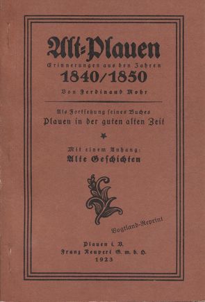 Alt Plauen von Mohr,  Ferdinand, Richter,  J