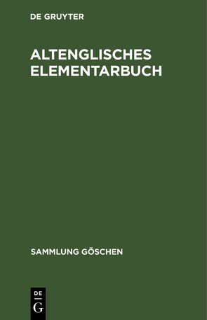 Altenglisches Elementarbuch von Lehnert,  Martin