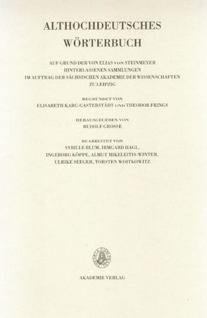 Althochdeutsches Wörterbuch / Band V: K-L, 1./2. Lieferung (K bis kezzil) von Lerchner,  Gotthard