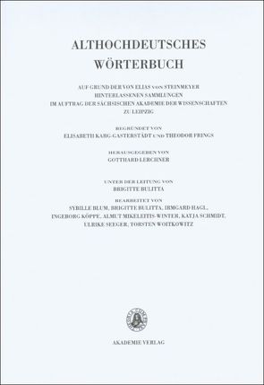 Althochdeutsches Wörterbuch / Band V: K-L, 15. Lieferung (liutbaga bis loskin) von Schmid,  Hans Ulrich