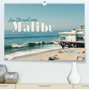 Am Strand von Malibu (hochwertiger Premium Wandkalender 2024 DIN A2 quer), Kunstdruck in Hochglanz von Monkey,  Happy