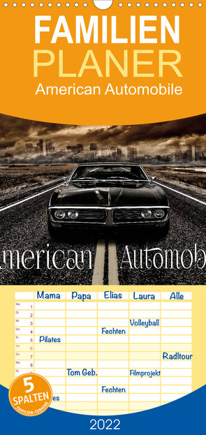 Familienplaner American Automobile (Wandkalender 2022 , 21 cm x 45 cm, hoch) von Chrombacher