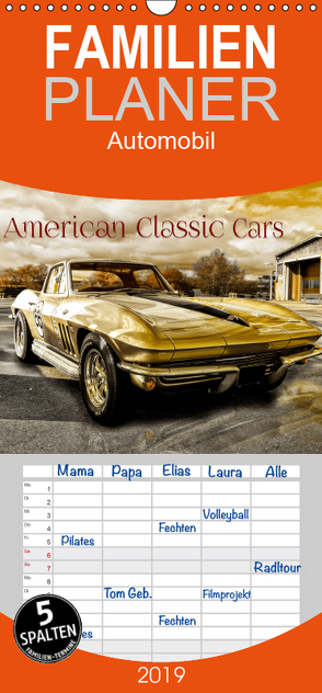 American Classic Cars – Familienplaner hoch (Wandkalender 2019 , 21 cm x 45 cm, hoch) von Chrombacher,  Christian