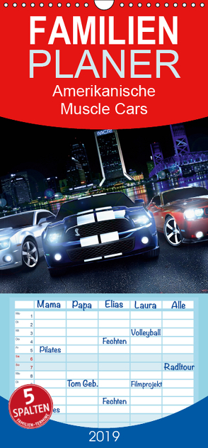 Amerikanische Muscle Cars – Familienplaner hoch (Wandkalender 2019 , 21 cm x 45 cm, hoch) von 2016 by Atlantismedia,  (c)
