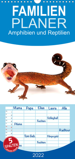 Amphibien und Reptilien – Familienplaner hoch (Wandkalender 2022 , 21 cm x 45 cm, hoch) von Trapp,  Benny