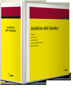 Amtliche Abschreibungstabellen (AfA) mit 12 Monaten Mindestbezug von Bundesfinanzministerium