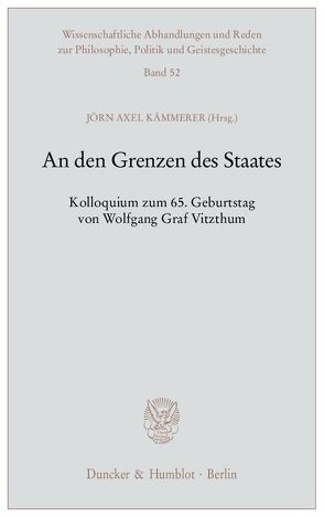 An den Grenzen des Staates. von Kämmerer,  Jörn Axel