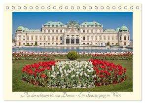 An der schönen blauen Donau – Ein Spaziergang in Wien (Tischkalender 2024 DIN A5 quer), CALVENDO Monatskalender von Heindl,  Karl