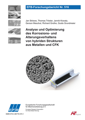 Analyse und Optimierung des Korrosions- und Alterungsverhaltens von hybriden Strukturen aus Metallen und CFK von Grothe,  Richard, Grundmeier,  Guido, Kowatz,  Jannik, Meschut,  Gerson, Striewe,  Jan, Tröster,  Thomas