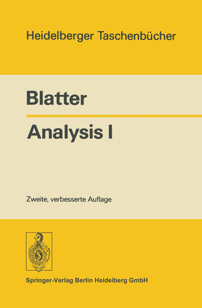 Analysis I von Blatter,  C.