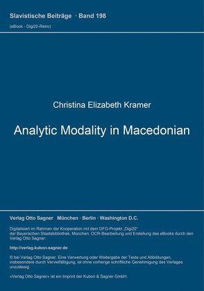 Analytic Modality in Macedonian von Kramer,  Christina Elizabeth