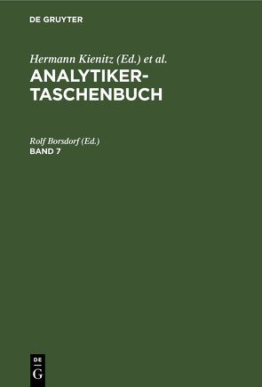 Analytiker-Taschenbuch / Analytiker-Taschenbuch. Band 7 von Borsdorf,  Rolf