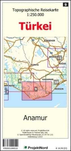 Anamur – Topographische Reisekarte 1:250.000 Türkei (Blatt 9) von Mollenhauer,  Jens Uwe