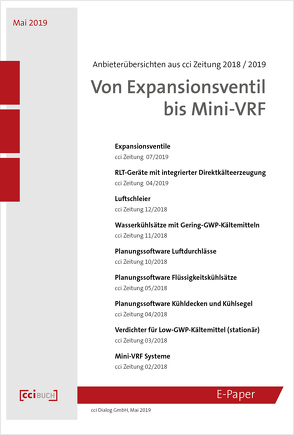 Anbieterübersichten aus cci Zeitung 2018/2019