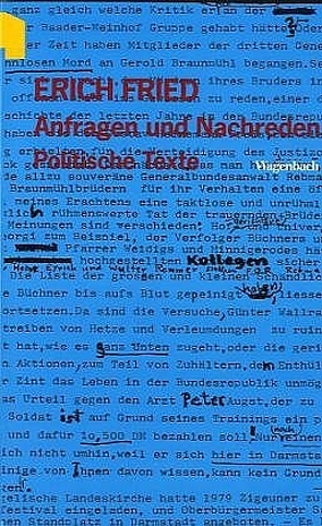 Anfragen und Nachreden von Fried,  Erich, Kaukoreit,  Volker