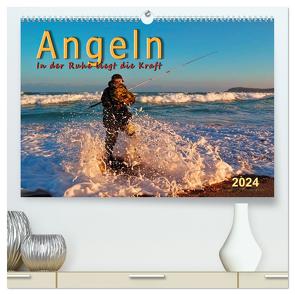 Angeln, in der Ruhe liegt die Kraft (hochwertiger Premium Wandkalender 2024 DIN A2 quer), Kunstdruck in Hochglanz von Roder,  Peter